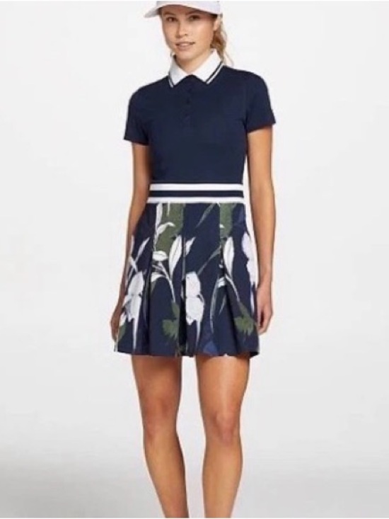 Lady Hagen Dresses & Skirts - Lady Hagen Navy and White Floral Golf Dress